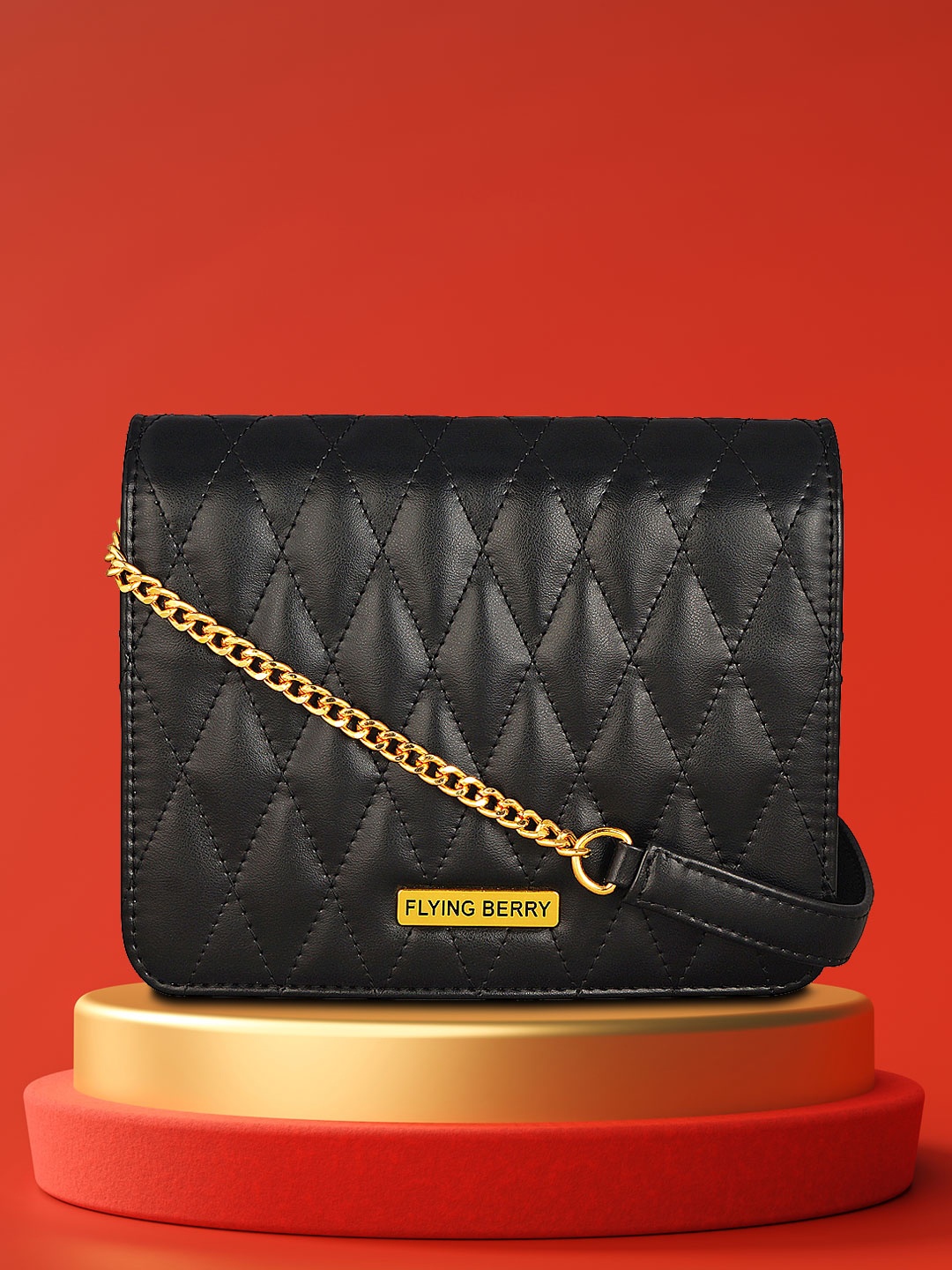 

FLYING BERRY Black Textured Sling Bag