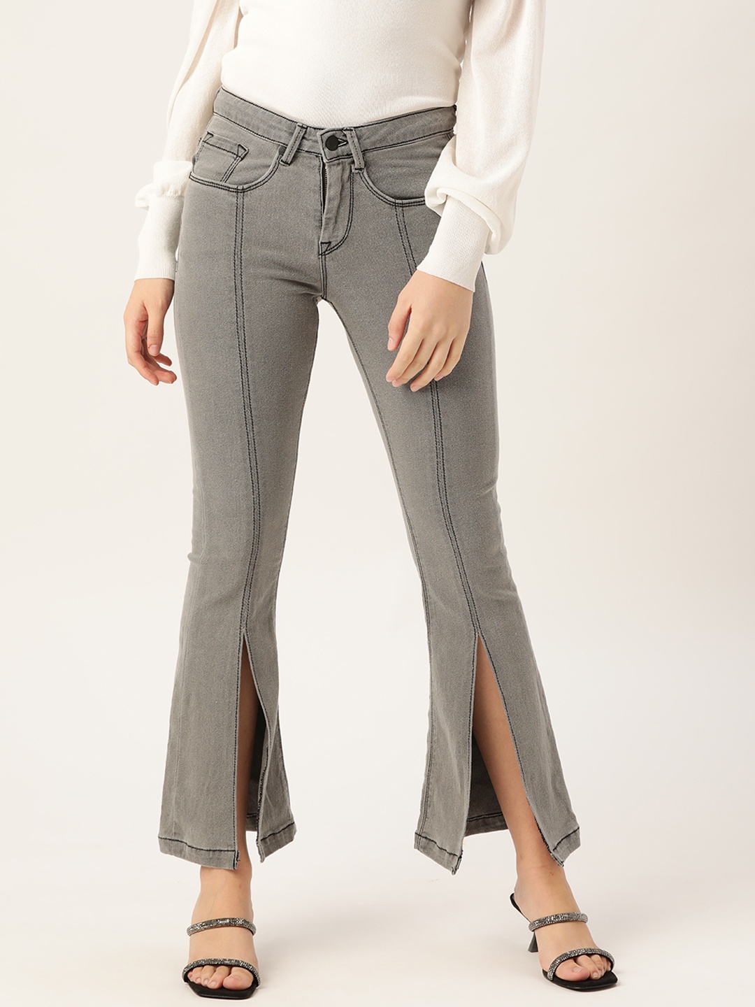

Moda Rapido Women Grey Bootcut Stretchable Jeans
