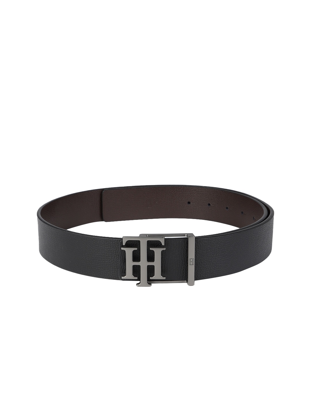 

Tommy Hilfiger Men Black & Brown Textured Reversible Leather Belt