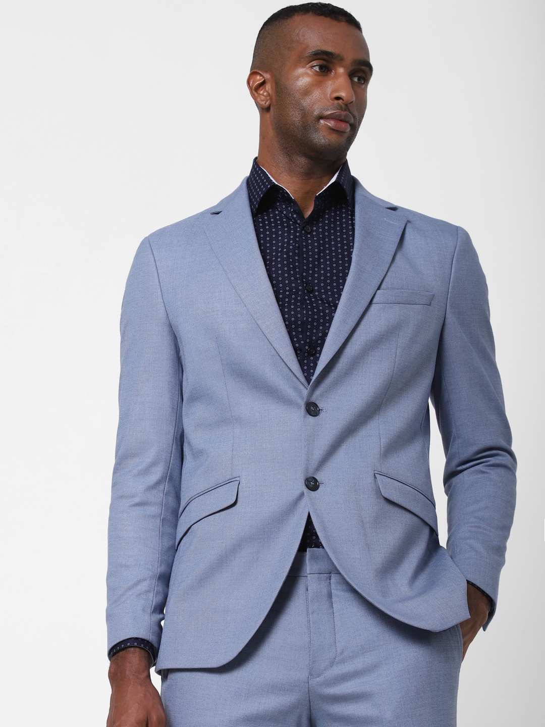 

SELECTED Blue Solid Slim fit Single-Breasted Formal Blazer