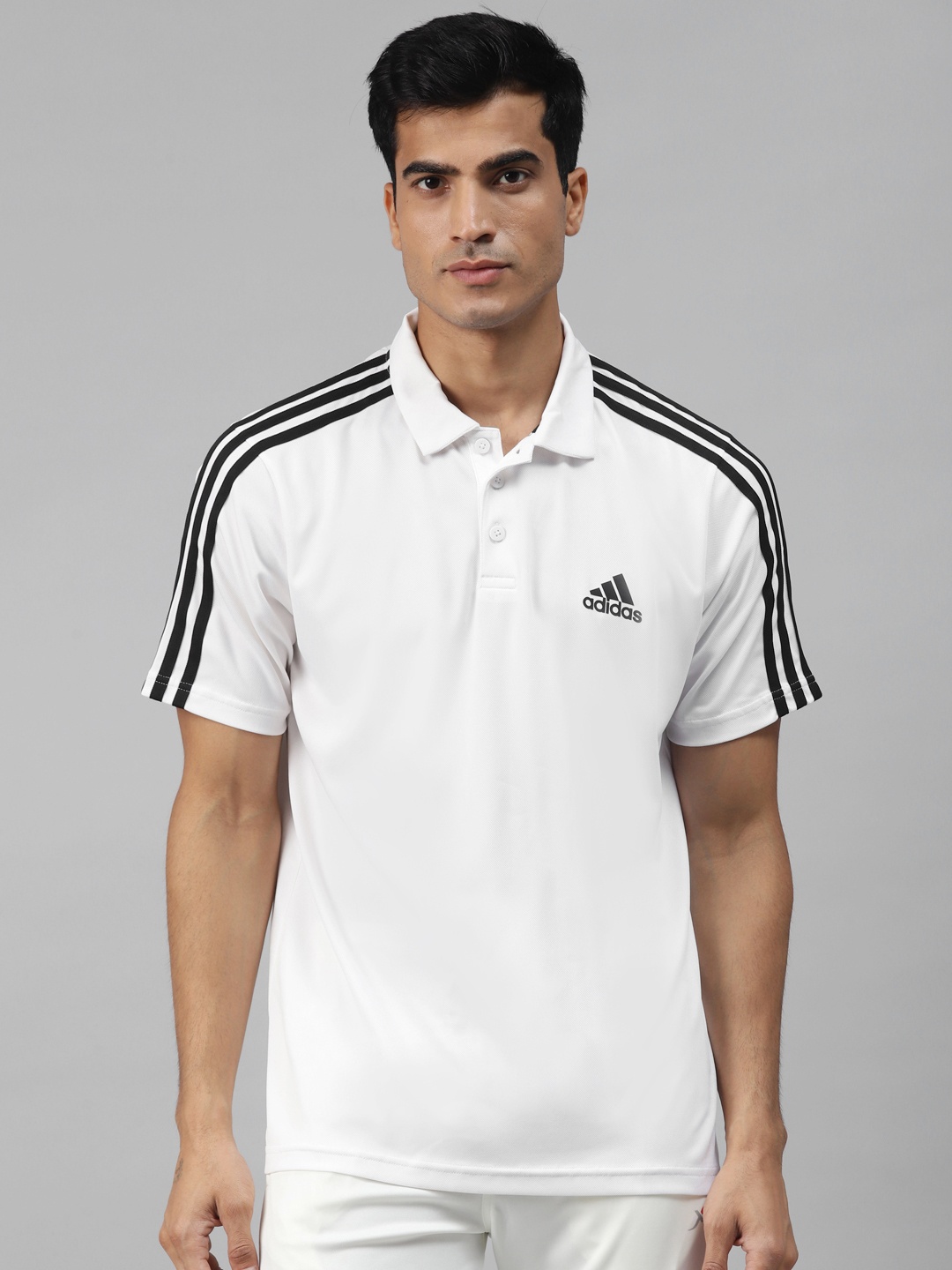 

ADIDAS Men Solid 3S PS T-shirt, White