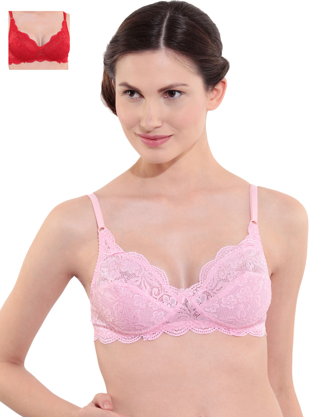 

Floret Pack of 2 Lace Full-Coverage Everyday Bras, Pink