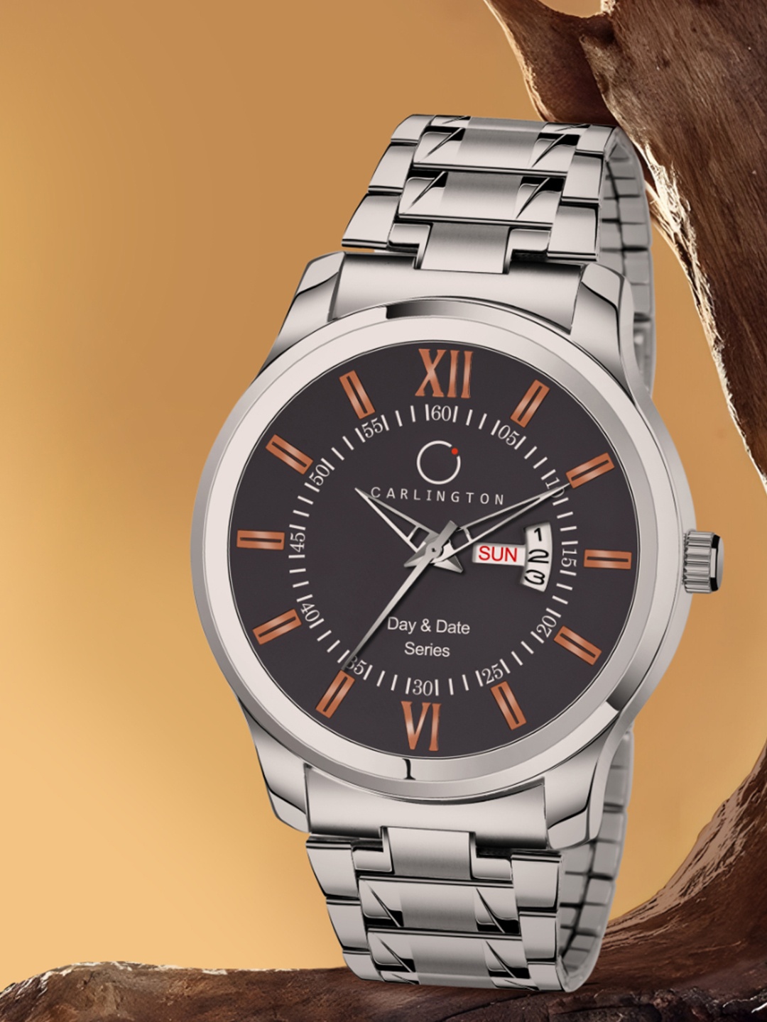 

CARLINGTON Men Coffee Brown & Black Analogue Watch Carlington G01 D&D Chocolate