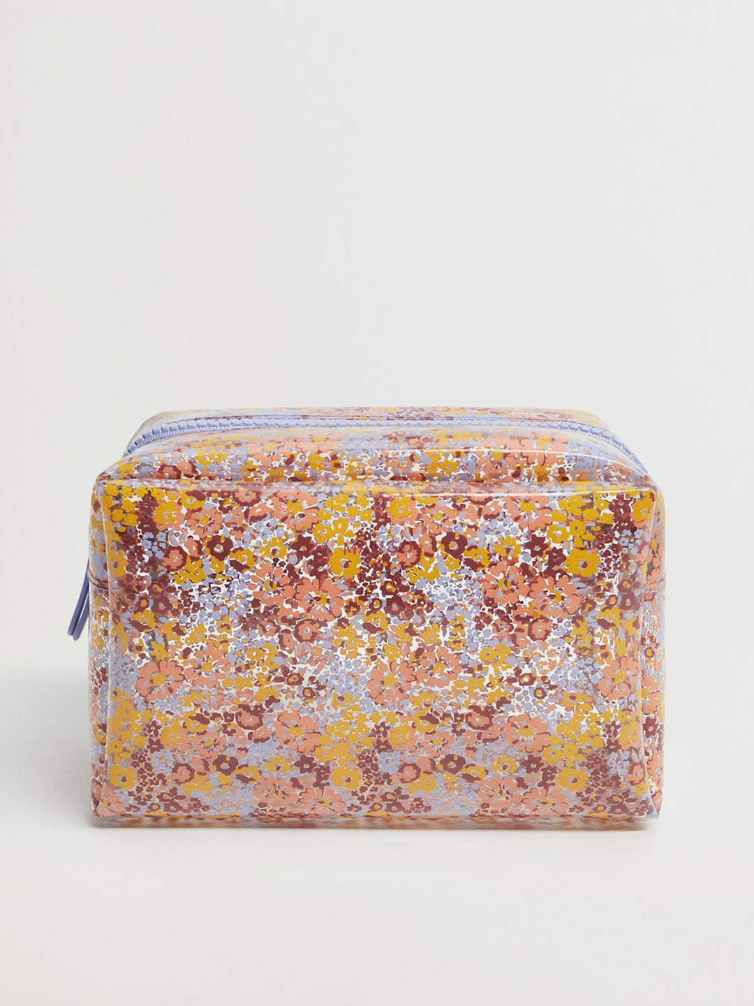 

MANGO Women Mustard Yellow & Orange Floral Print Semi Transparent Cosmetic Pouch