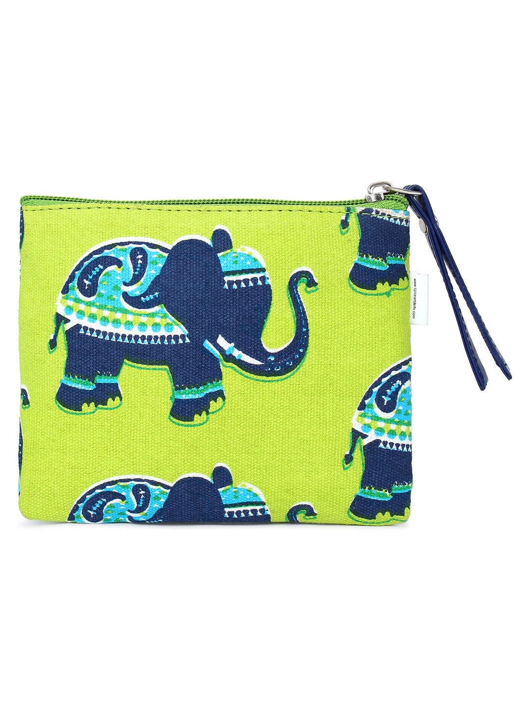 

Spice Art Women Fluorescent Green & Blue Printed Coin Pouch