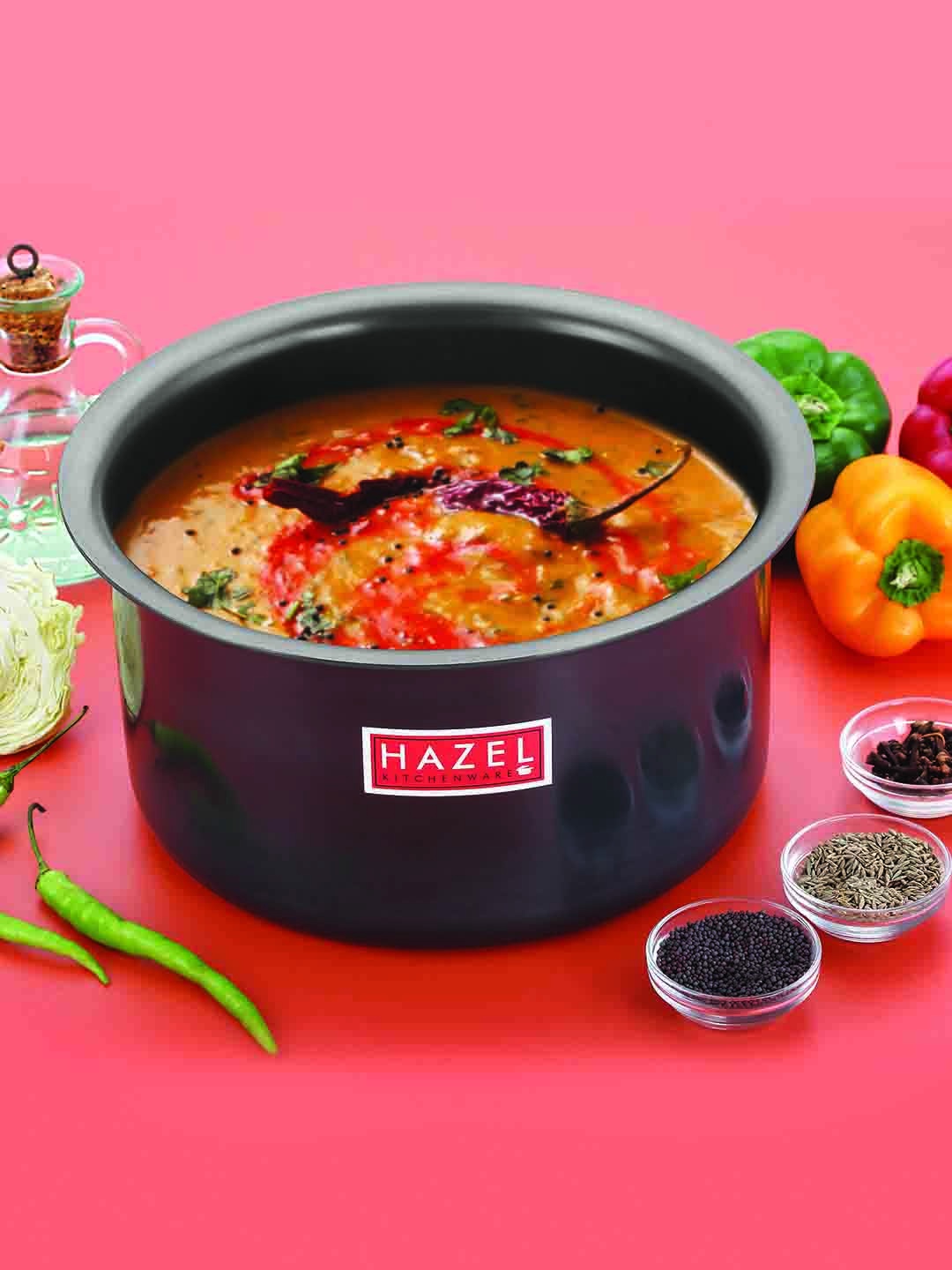 

HAZEL Black Solid Hard Anodised Tope Patila Sauce Pan 3mm