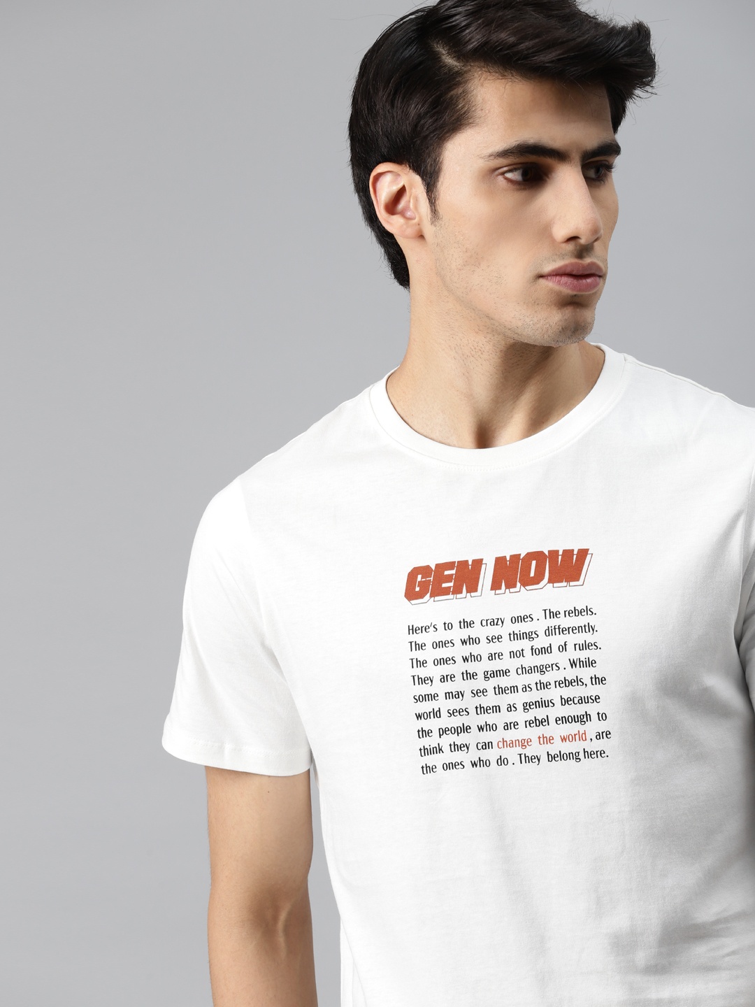 

Roadster Men White & Black Typography Printed Pure Cotton T-shirt