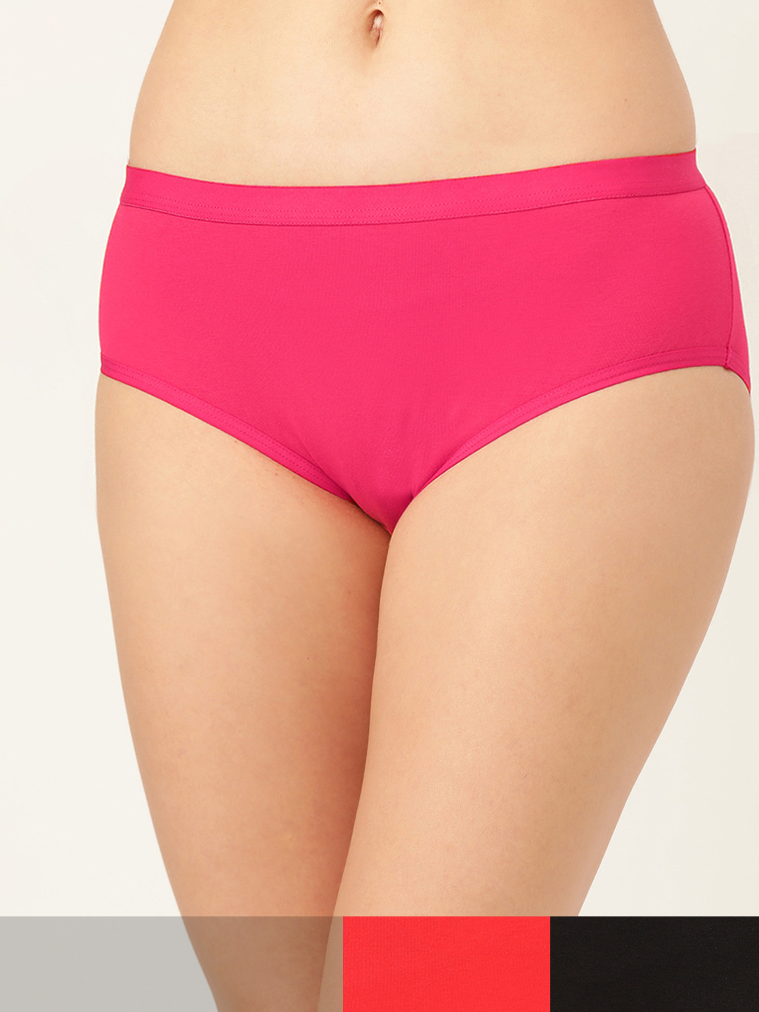 

DressBerry Women Pack of 3 Solid Hipster Briefs DB-BRF-3PP-NEWCOTTON-018, Red