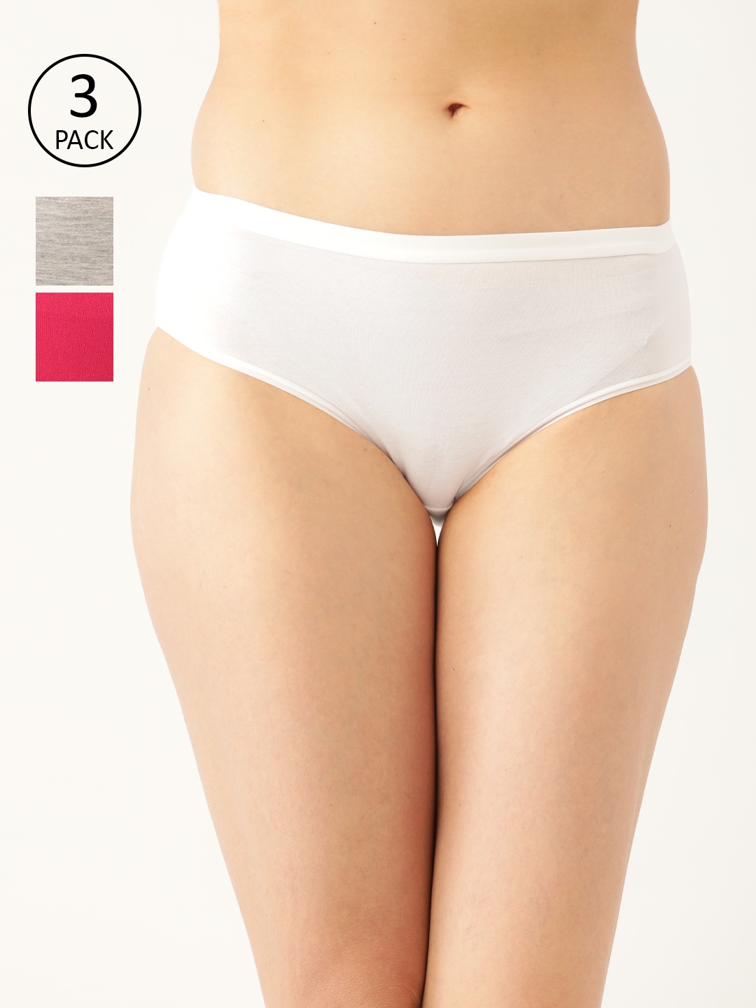 

DressBerry Women Pack of 3 Solid Basic Briefs DB-BRF-3PP, White