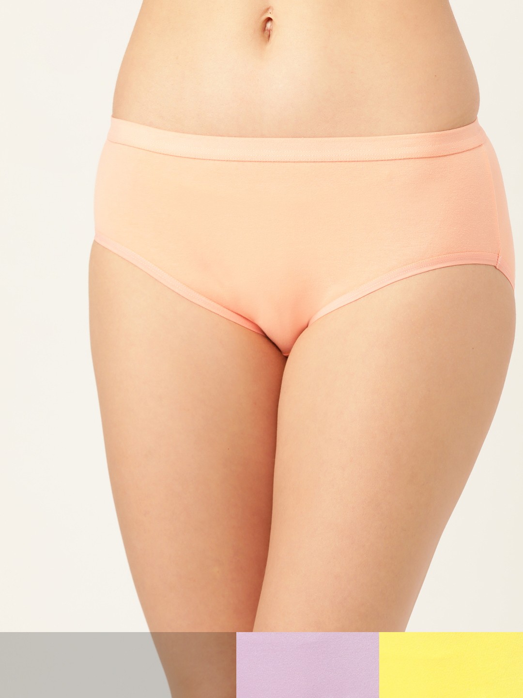 

DressBerry Women Pack Of 3 Solid Knitted Hipster Briefs DB-BRF-3PP-NEWCOTTON-002, Peach