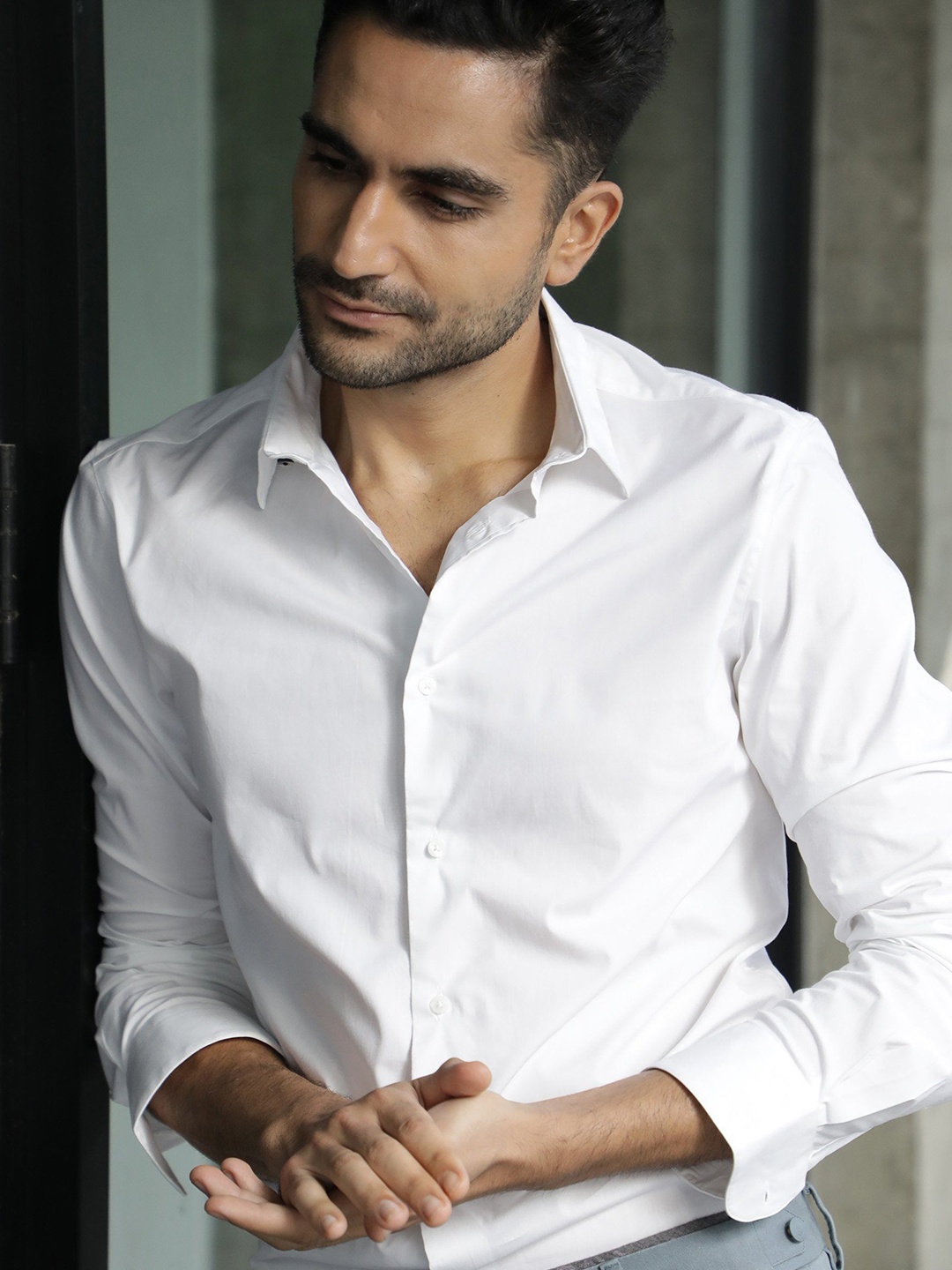 

RARE RABBIT Men Neutrons Regular Fit Solid Shirt, White