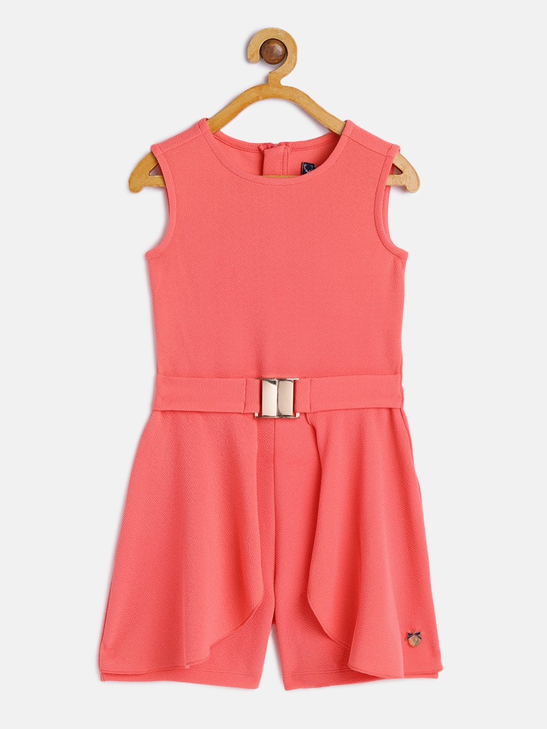 

Allen Solly Junior Girls Pink Capri Jumpsuit with Layered