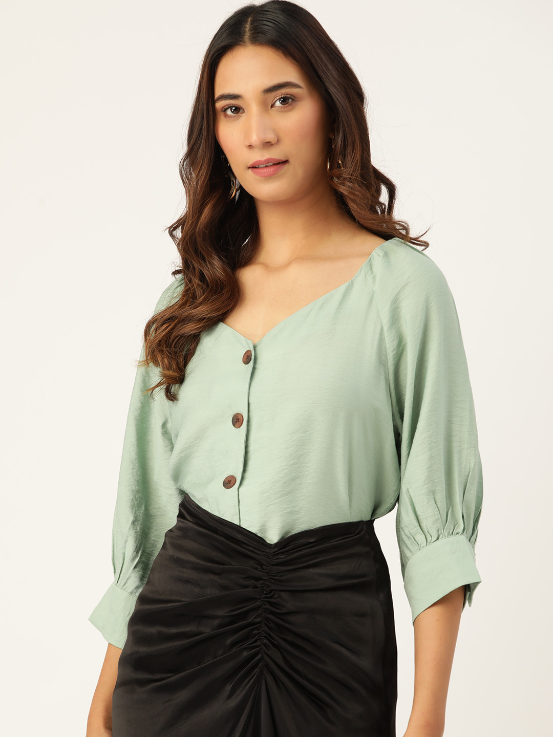 

Madame Women Green Solid Top