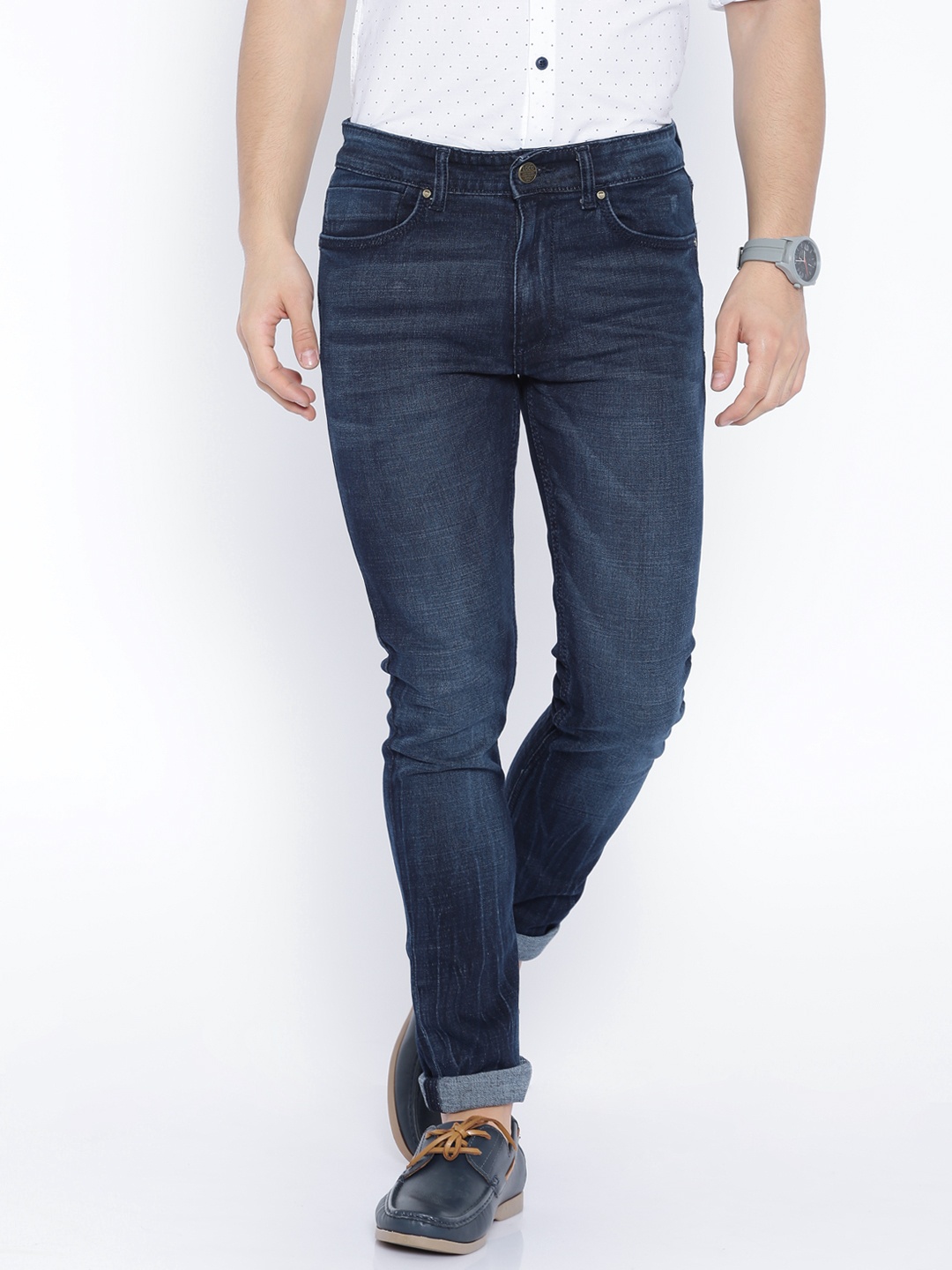 

Locomotive Navy Washed Super-Slim Jeans, Navy blue