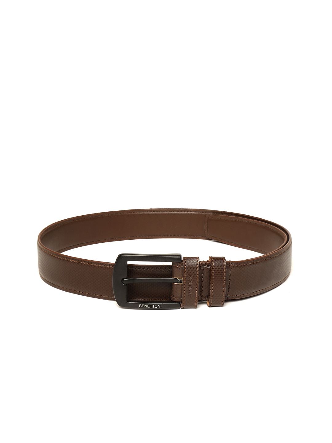 

United Colors of Benetton Men Coffee Brown Textured Belt