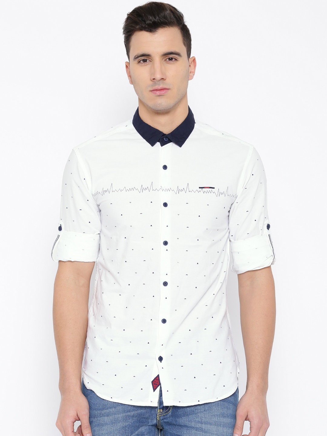 

LOCOMOTIVE White Printed Casual Shirt