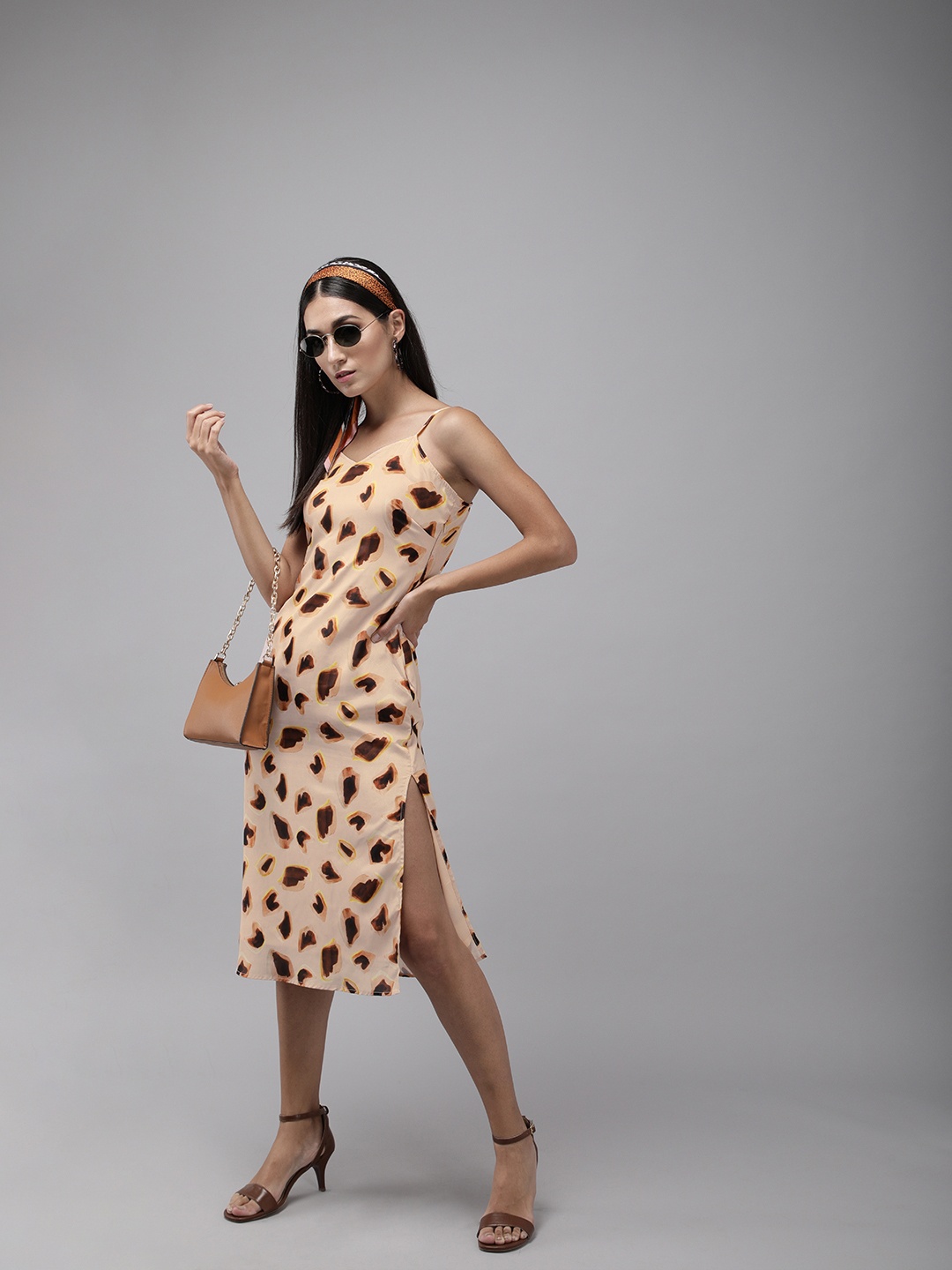 

MISH Mod Beige and Black Animal Printed Sheath Dress