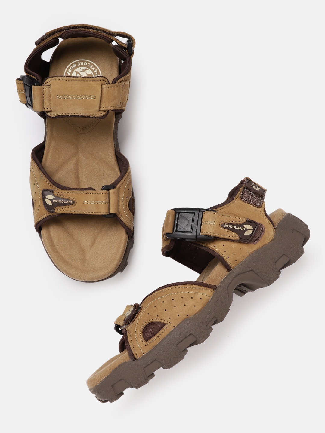 

Woodland Men Camel Brown Nubuck Sports Sandals