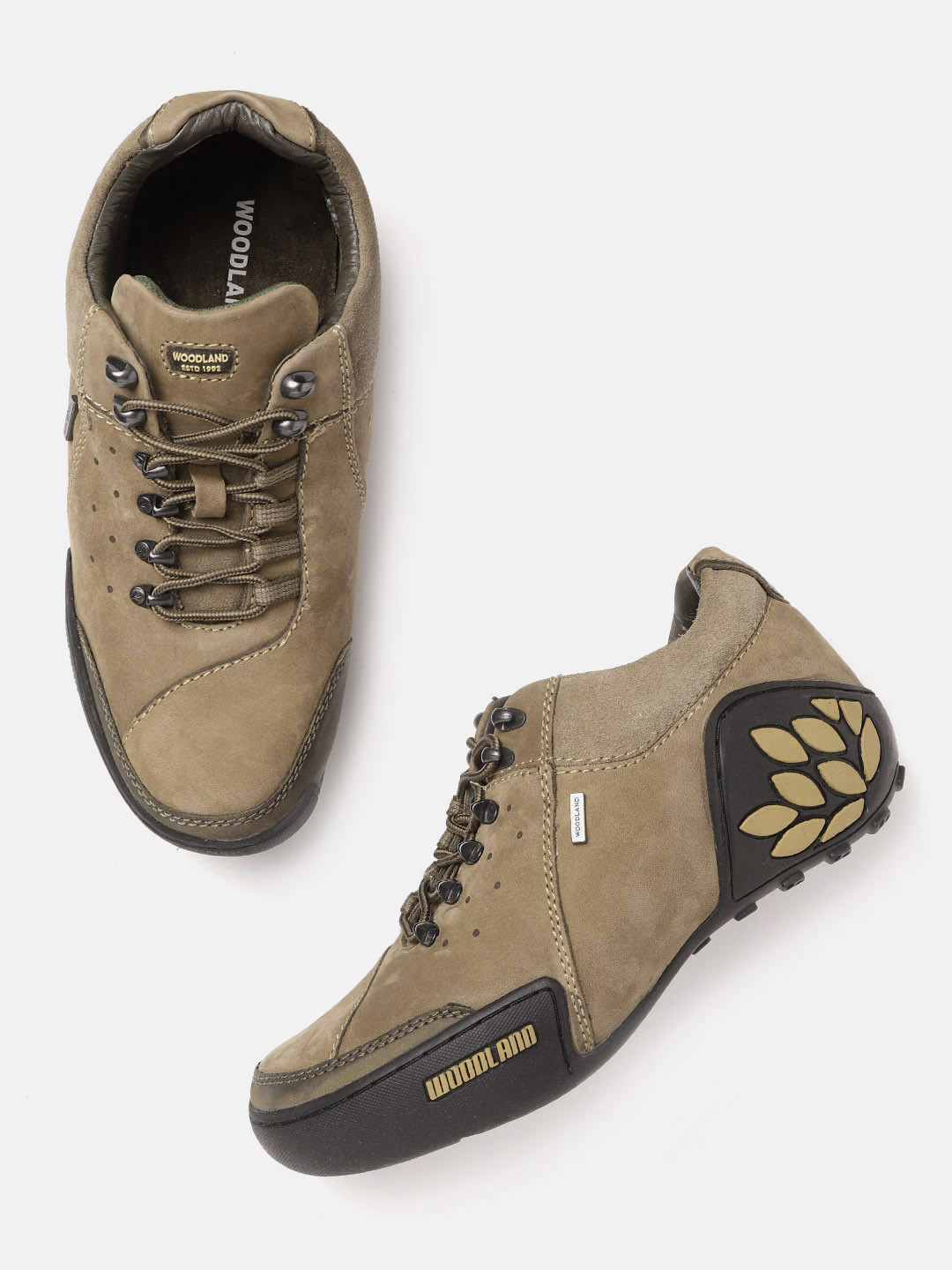 

Woodland Men Khaki Solid Leather Sneakers