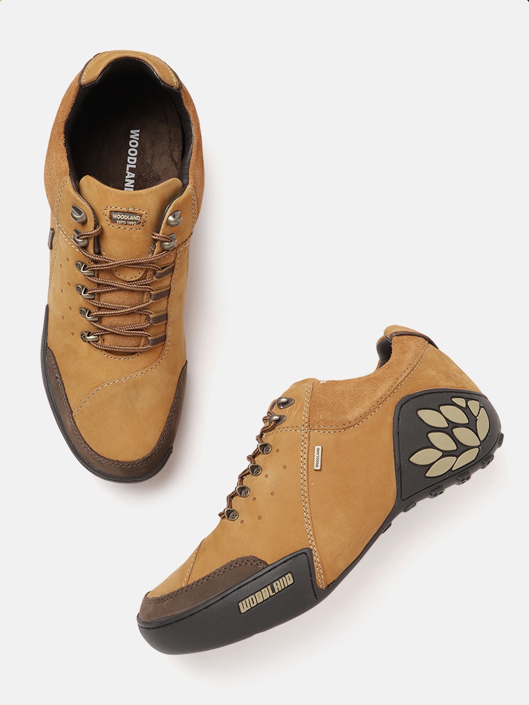 

Woodland Men Tan Brown Solid Leather Sneakers