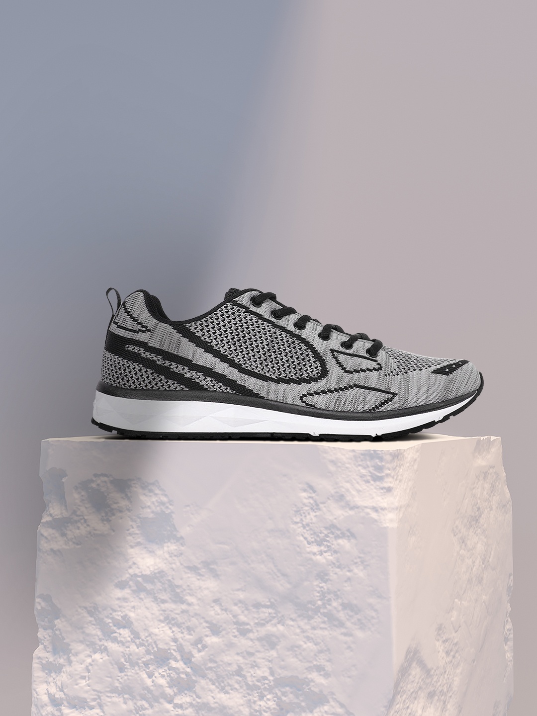 

Woodland Men Grey & Black Woven Design Sports Shoes