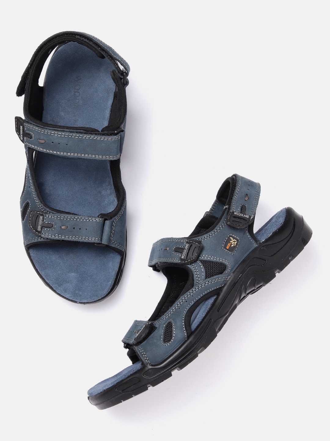 

Woodland Men Nubuck Leather Comfort Sandals, Navy blue