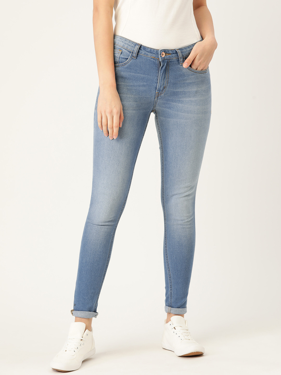 

ether Women Blue Skinny Fit Light Fade Stretchable Jeans