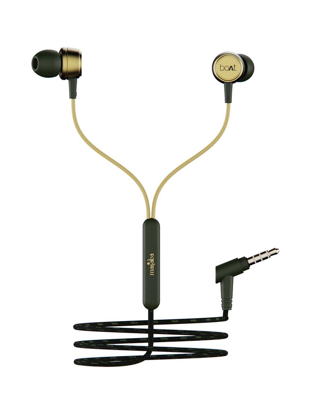 

boAt Green & Gold-Toned BassHeads 172 M Masaba Edition Superior Coated Earphones