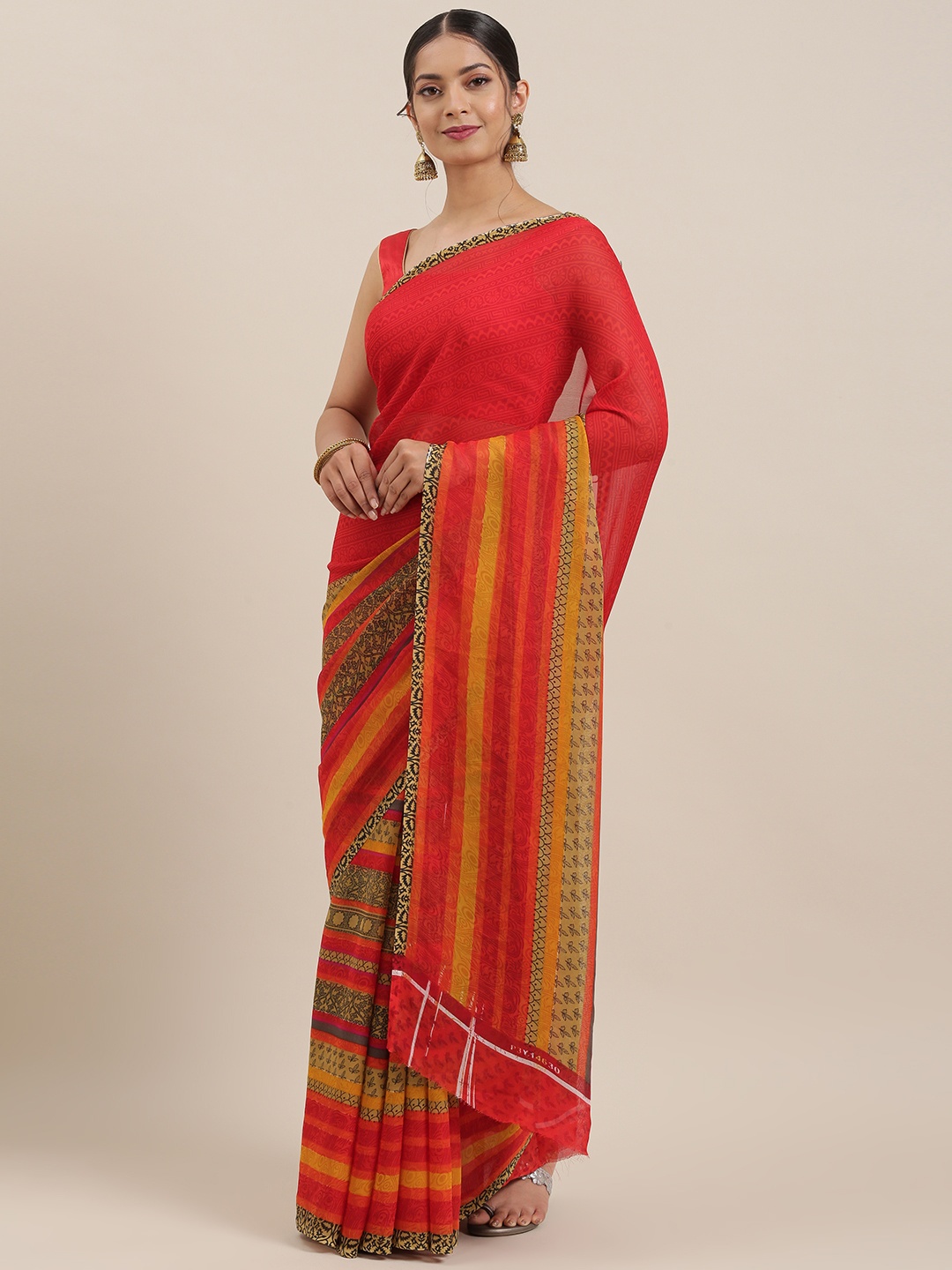 

ANAND SAREES Red & Multicoloured Printed Saree