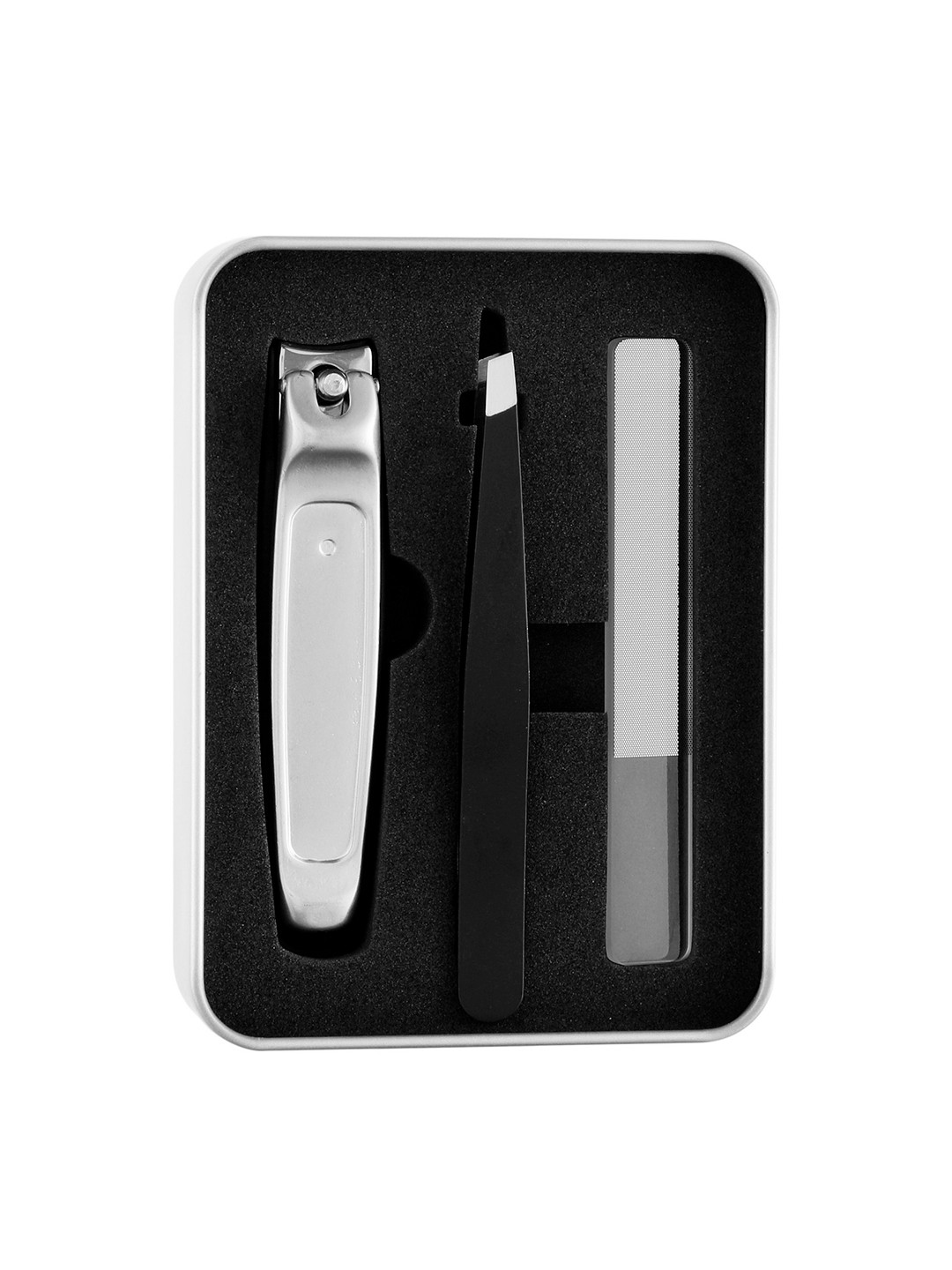 

Beaute Secrets Finger & Toe Nail Care Nail Cutter Clipper Nail File and Tweezer Set, Silver