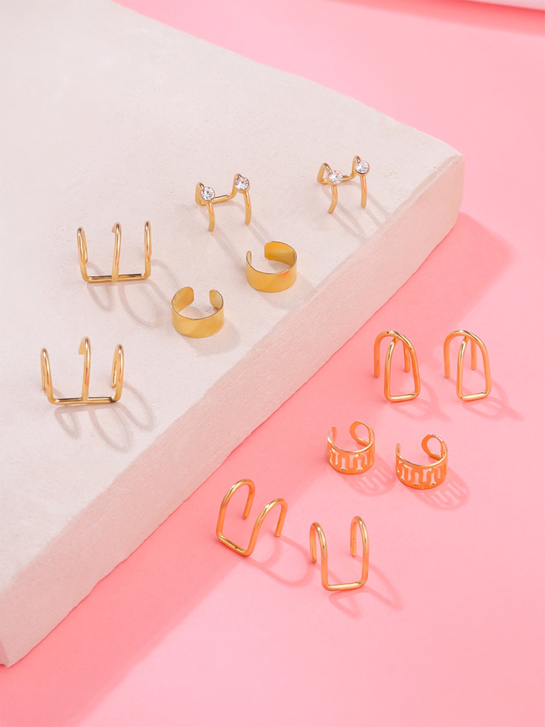 

Yellow Chimes Set Of 12 Gold-Toned Ear Cuffs
