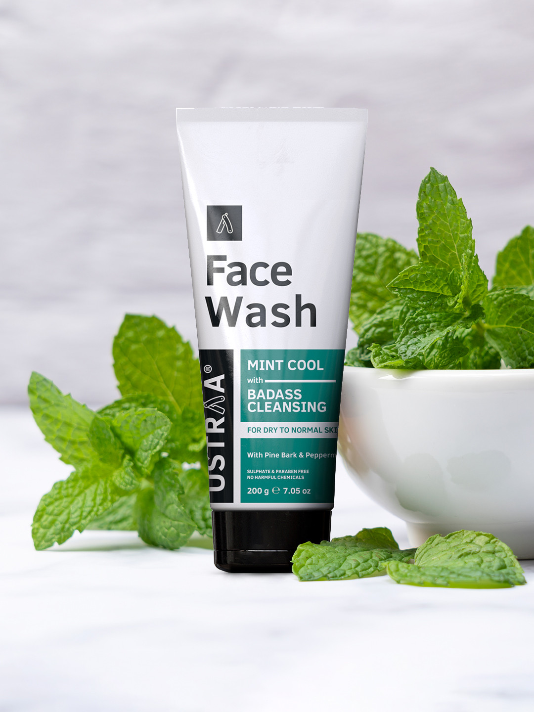

Ustraa Men Mint Cool Face Wash For Dry Skin 200 g, Blue