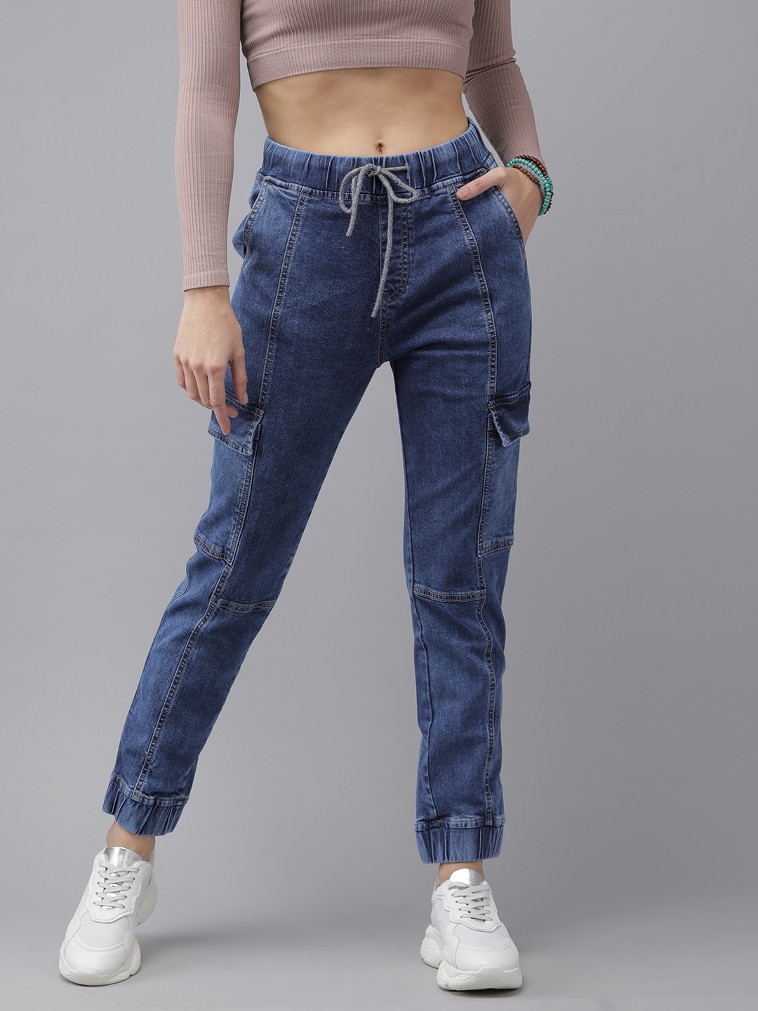 

Roadster Women Blue Jogger High-Rise Stretchable Jeans