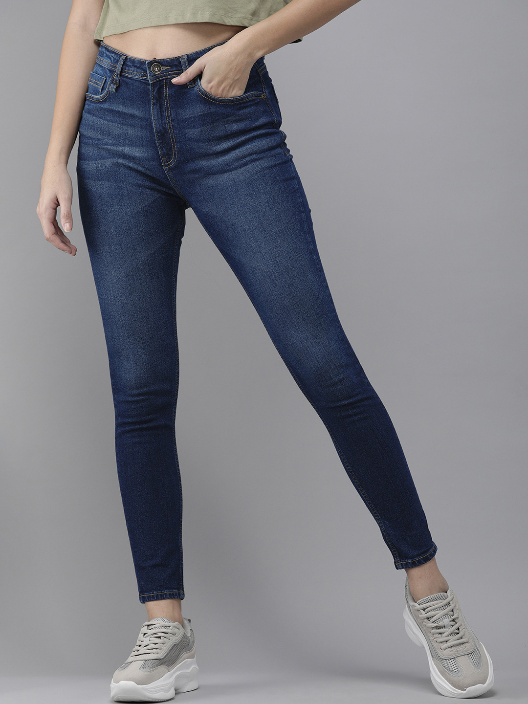 

Roadster X Discovery Adventures Women Blue Super Skinny Fit Anti Microbial Finish Jeans