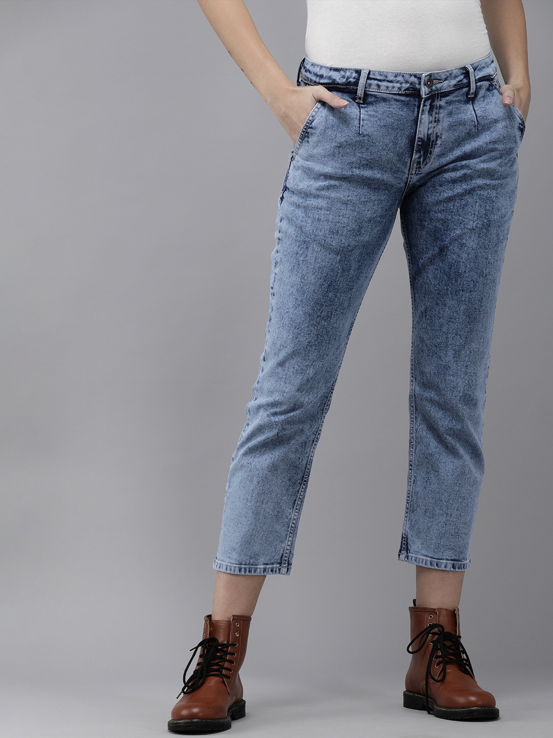

Roadster X Discovery Adventures Women Blue Straight Fit Anti Microbial Finish Jeans