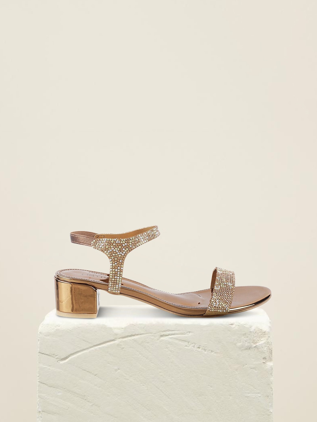 

Metro Women Gold-Toned Embellished Sandals
