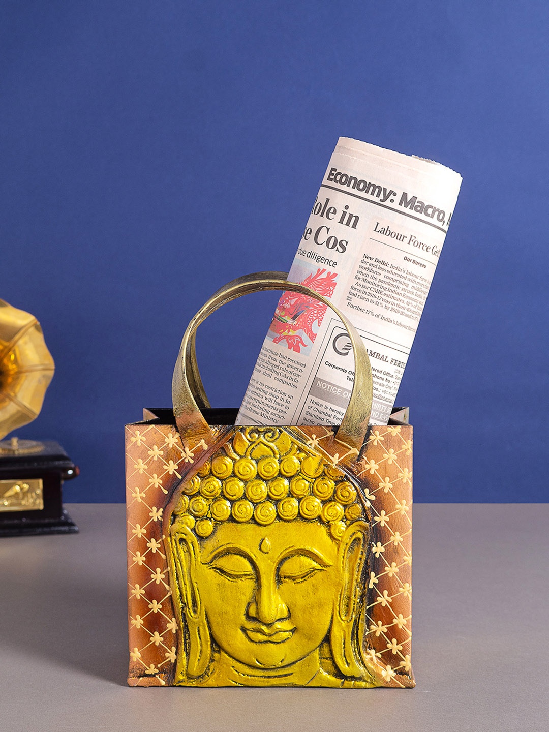 

Golden Peacock Brown & Beige Handcrafted Magazine Organiser