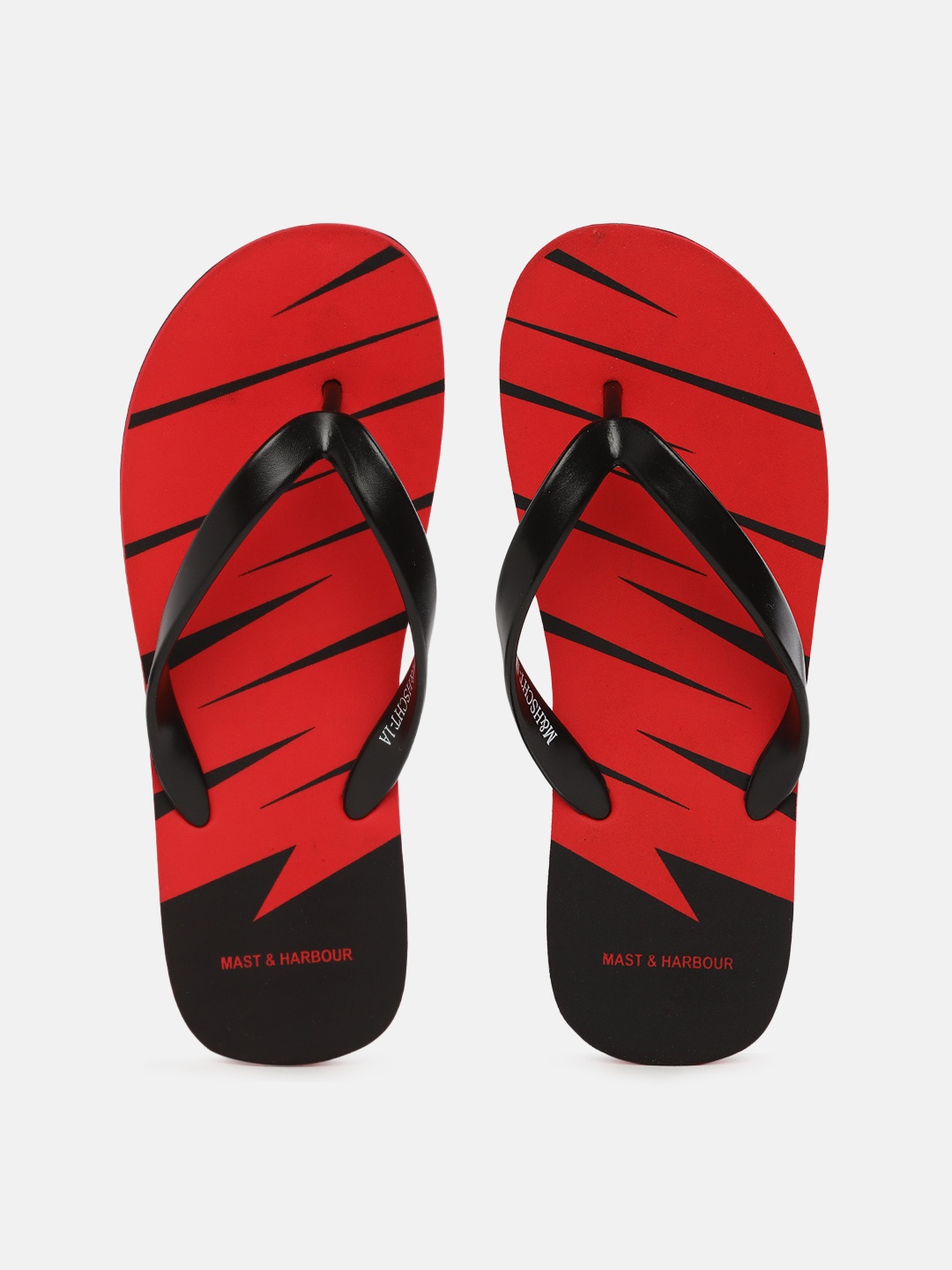 

Mast & Harbour Men Black & Red Printed Thong Flip-Flops