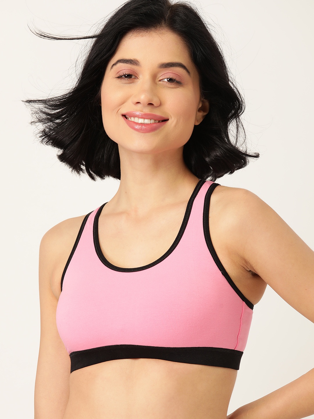 

DressBerry Pink Solid Non-Wired Non-Padded Workout Bra PROVA09-01