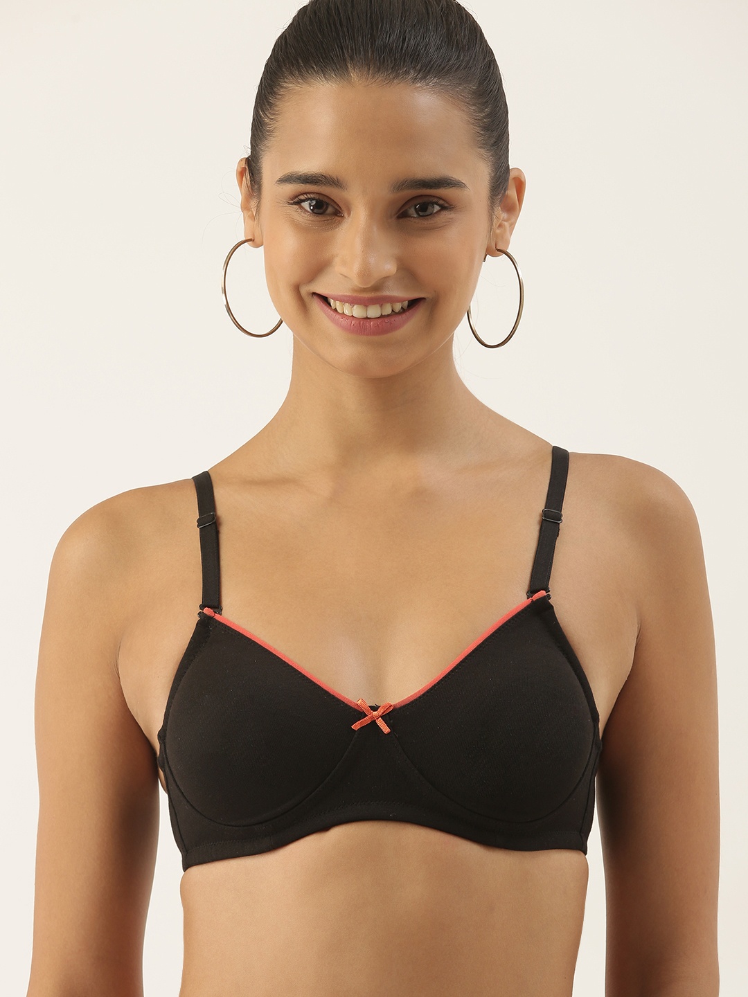 

DressBerry Medium Coverage Non-Wired Non-Padded Everyday Bra, Black