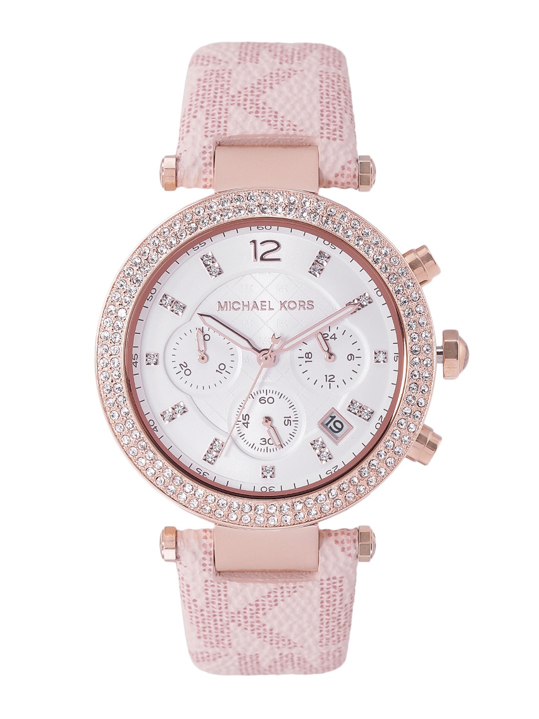 

Michael Kors Women White Parker Chronograph Watch MK6935