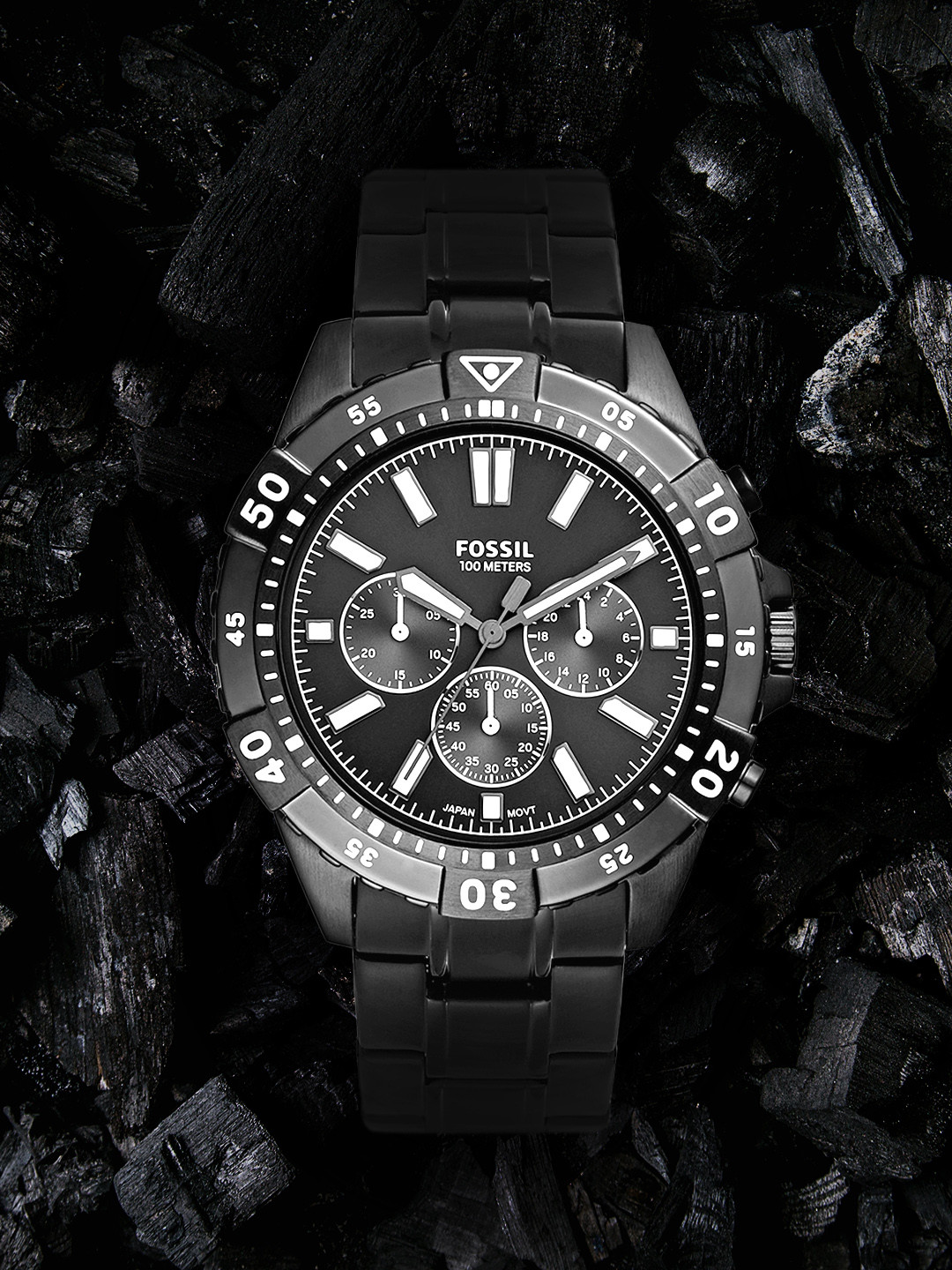 

Fossil Men Black Garrett Analogue Watch FS5773