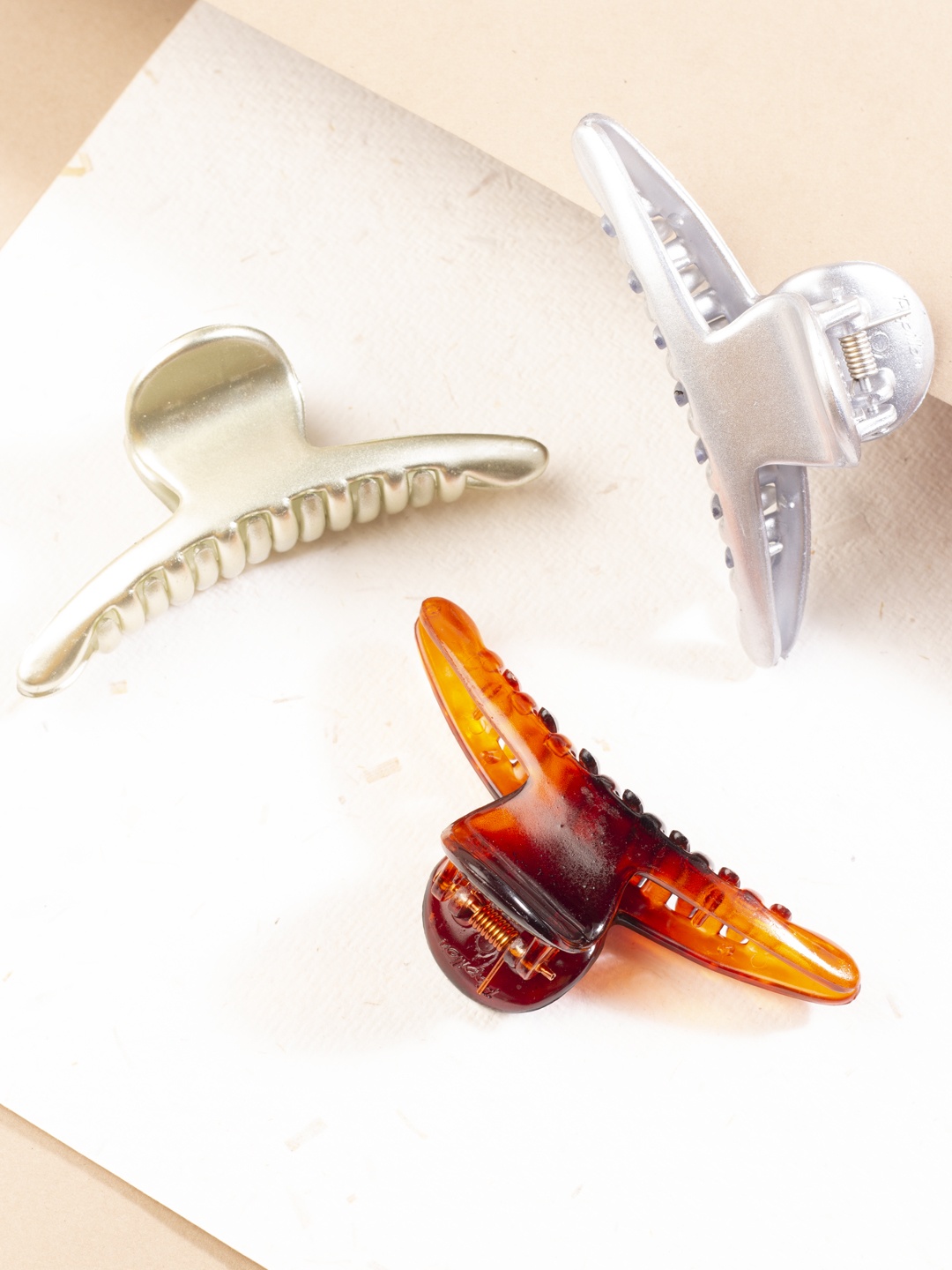 

AccessHer Pack Of 3 Claw Clip, Brown