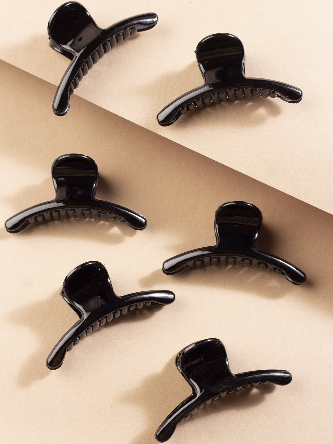 

AccessHer Women Set Of 6 Black Acrylic Claw Clips