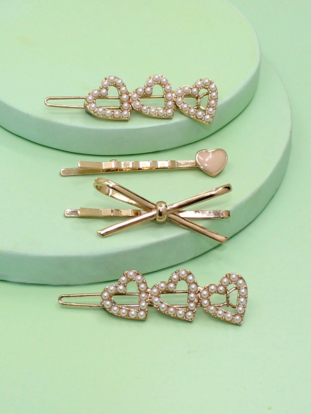 

Runway Ritual Girls Rose Gold & Pink Set of 4 Embellished Hair Accessory Set