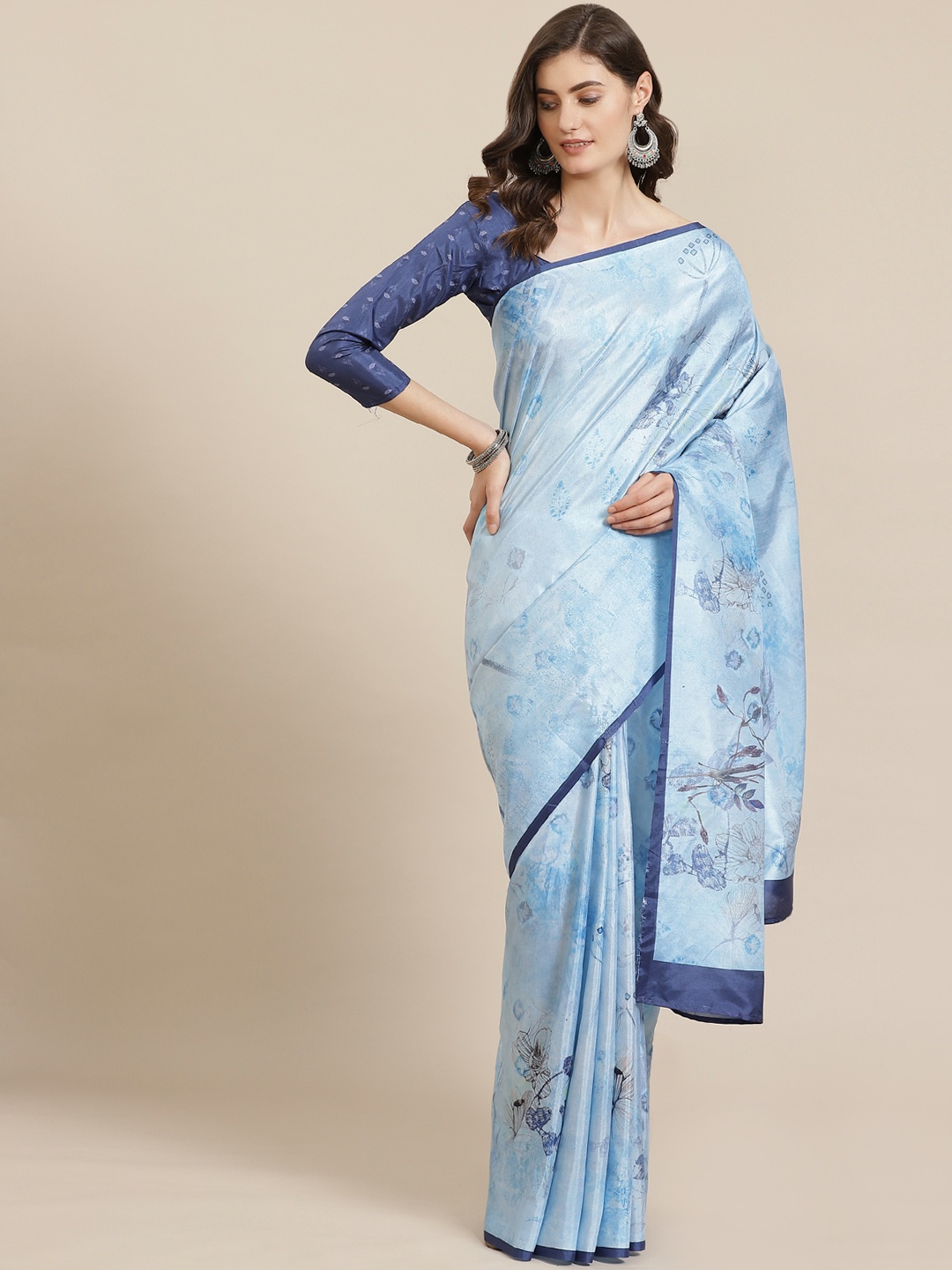 

Saree mall Blue Bagh Printed Saree