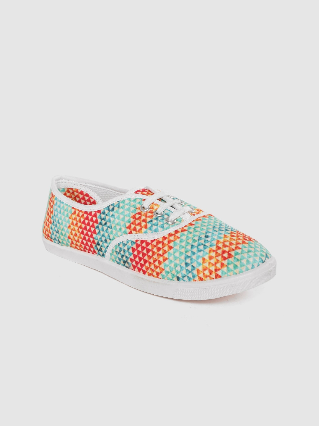 

Kook N Keech Women Blue & Orange Printed Sneakers