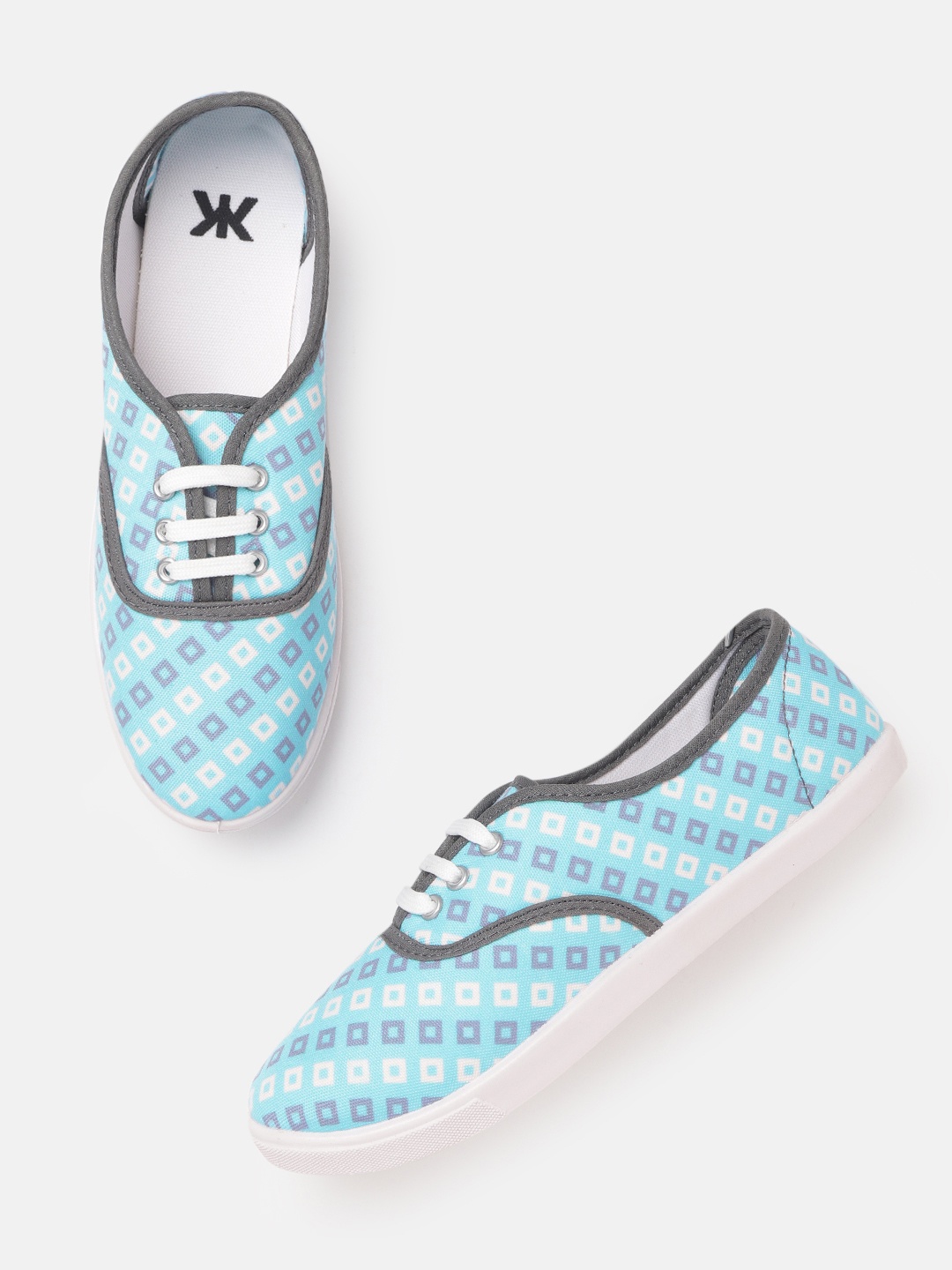 

Kook N Keech Women Blue & Purple Geometric Print Sneakers