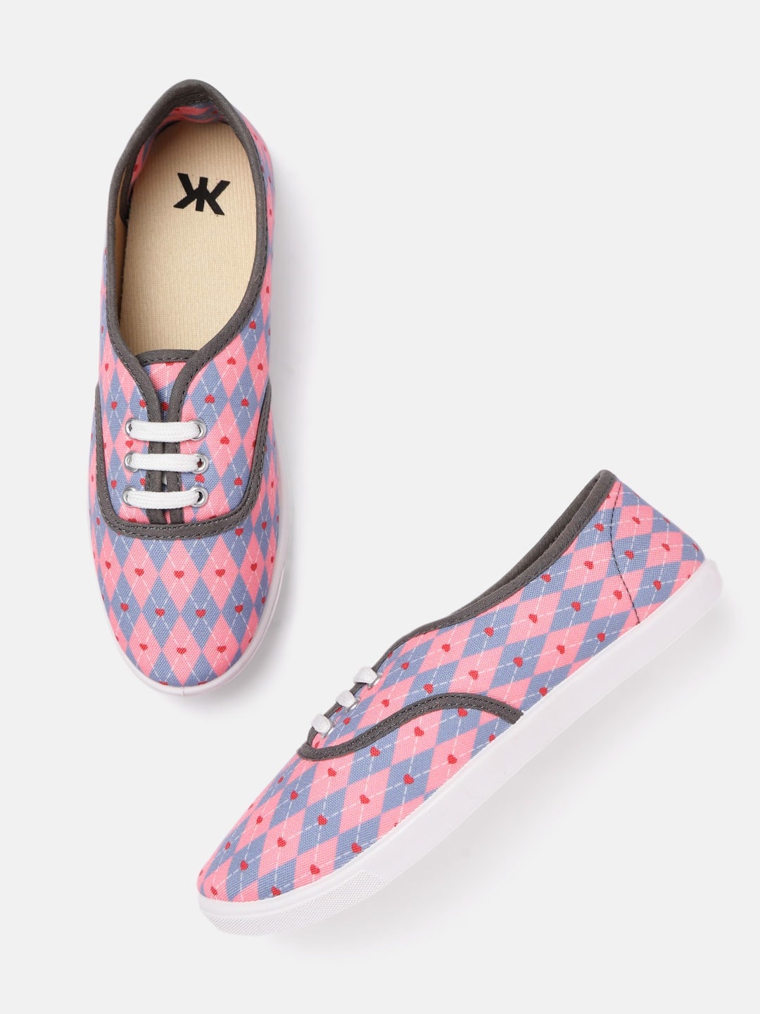 

Kook N Keech Women Pink & Blue Printed Sneakers