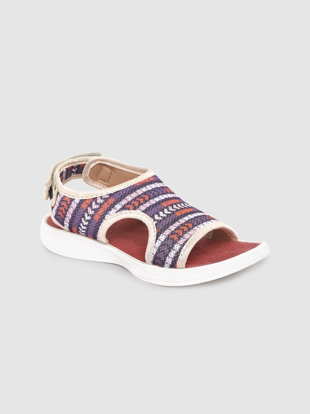 

Kook N Keech Women Purple & Orange Printed Sports Sandals